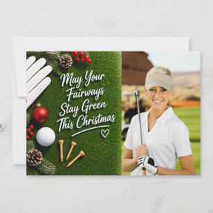 Cartes Pour Fêtes Annuelles Joyeux Noël de golf avec votre propre photo