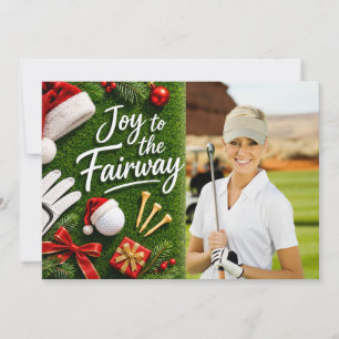 Cartes Pour Fêtes Annuelles Joyeux Noël de golf avec votre propre photo