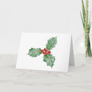 Cartes Pour Fêtes Annuelles Joyeux Noël de houx pour aquarelle