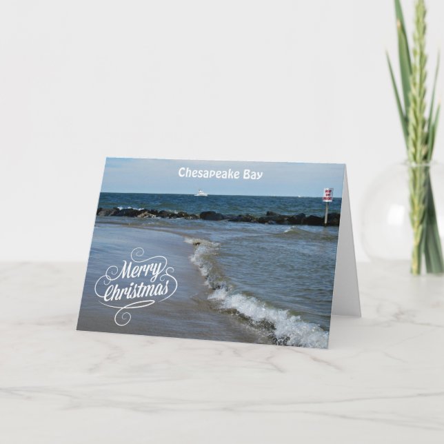 Cartes Pour Fêtes Annuelles Joyeux Noël de la baie de chesapeake (Devant)
