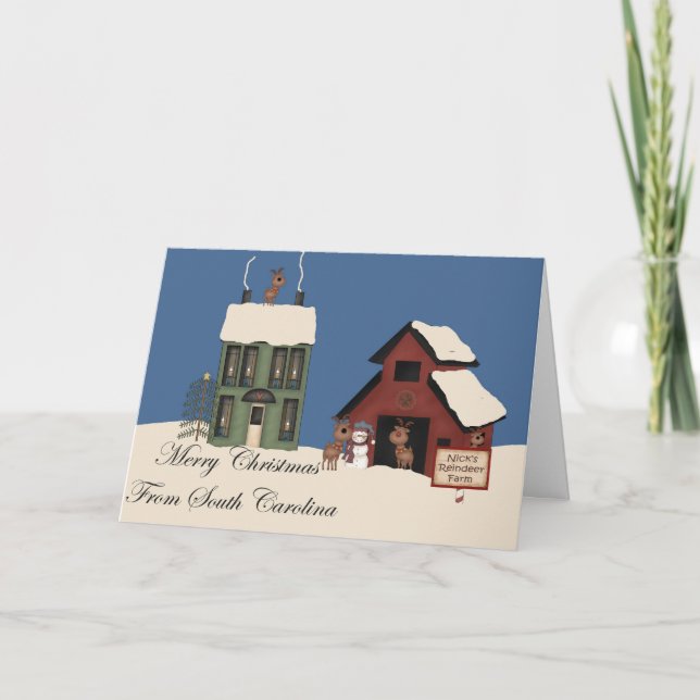 Cartes Pour Fêtes Annuelles Joyeux Noël de la Caroline du Sud (Devant)