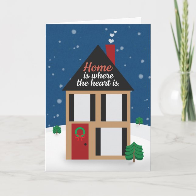 Cartes Pour Fêtes Annuelles Joyeux Noël de la maison enneigée du Realtor (Devant)