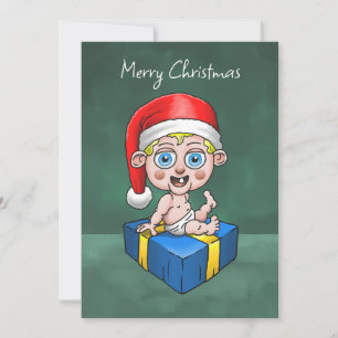 Cartes Pour Fêtes Annuelles Joyeux Noël de la part de bébé Santa