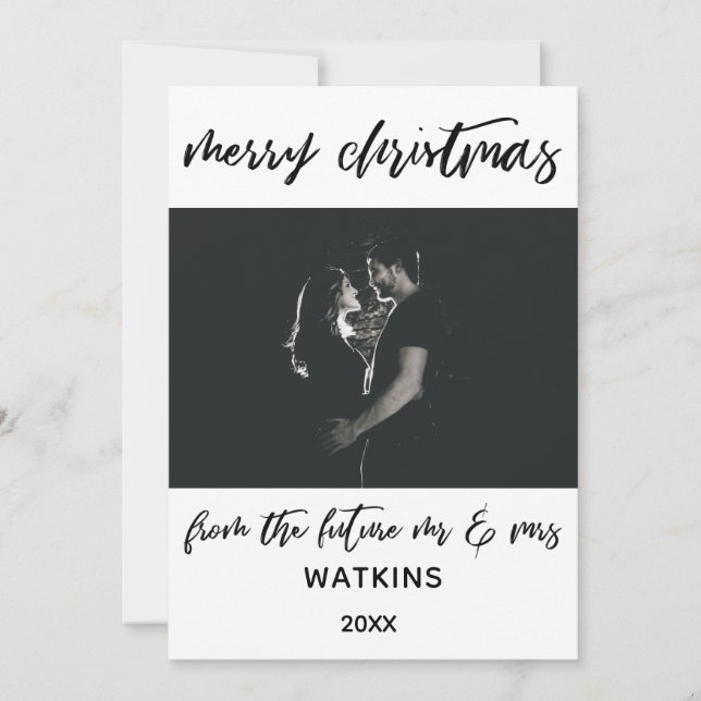 Cartes Pour Fêtes Annuelles Joyeux Noël de la part des futurs Monsieur et Mada (Devant)