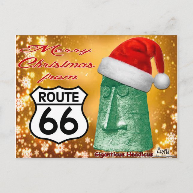 Cartes Pour Fêtes Annuelles Joyeux Noël de la Route 66 Giganticus (Devant)