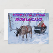 Cartes Pour Fêtes Annuelles Joyeux Noël de Laponie (Devant / Derrière)