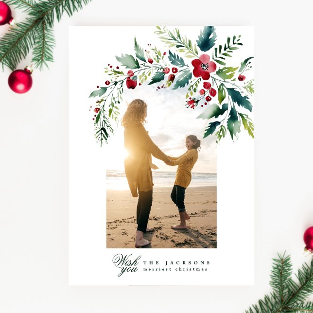 Cartes Pour Fêtes Annuelles joyeux noël de l'arc de la photo moderne (Créateur téléchargé)