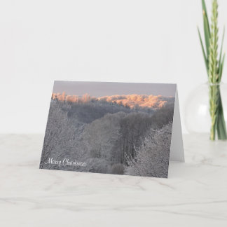 Cartes Pour Fêtes Annuelles Joyeux Noël de lever de soleil gelé