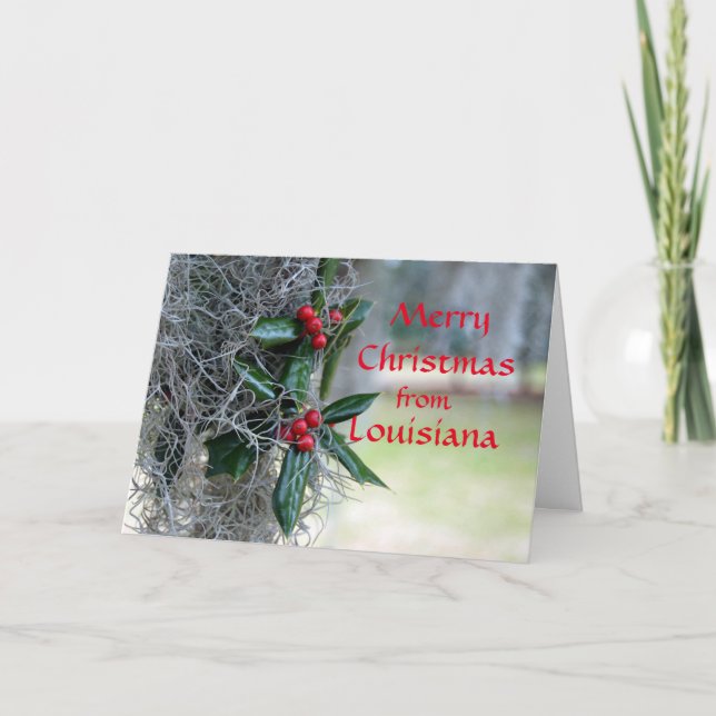 Cartes Pour Fêtes Annuelles Joyeux Noël de Louisiane (Devant)