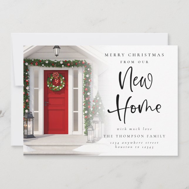 Cartes Pour Fêtes Annuelles Joyeux Noël de New Home Photo Overlay (Devant)