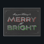 Cartes Pour Fêtes Annuelles Joyeux Noël de Noël de Noël de Chalkboard<br><div class="desc">Chalkboard Vous souhaite un Noël joyeux et lumineux</div>