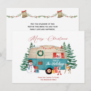 Cartes Pour Fêtes Annuelles Joyeux Noël de notre Camper à votre