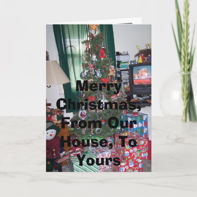 Cartes Pour Fêtes Annuelles Joyeux Noël, de notre Chambre, au vôtre (Devant)