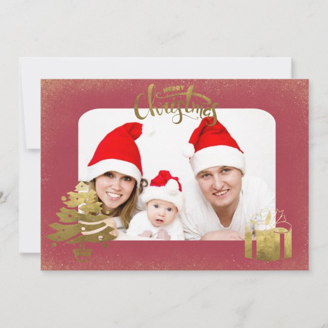 Cartes Pour Fêtes Annuelles Joyeux Noël de notre famille au vôtre Photo (Devant)