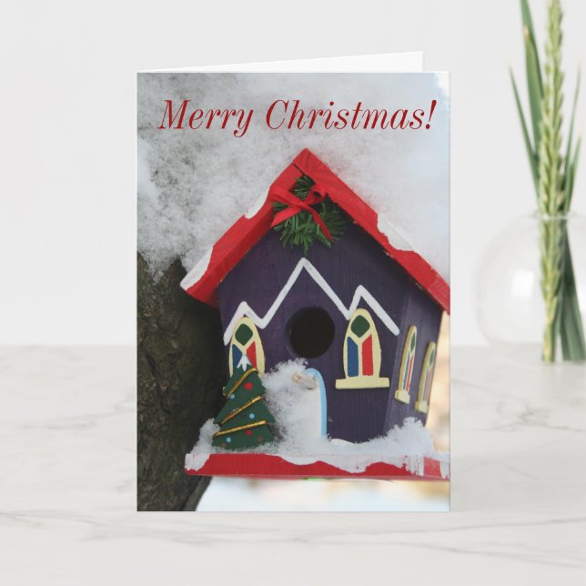 Cartes Pour Fêtes Annuelles Joyeux Noël de notre maison au vôtre ! (Devant)
