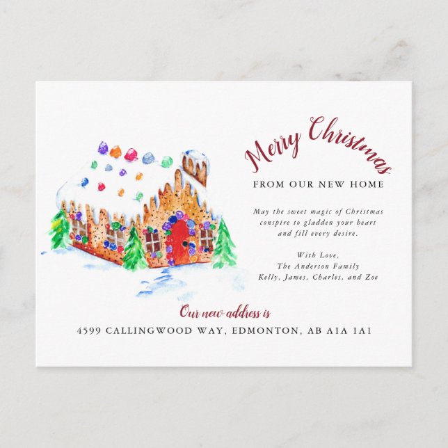 Cartes Pour Fêtes Annuelles Joyeux Noël de notre nouvelle maison Adresse mobil (Devant)