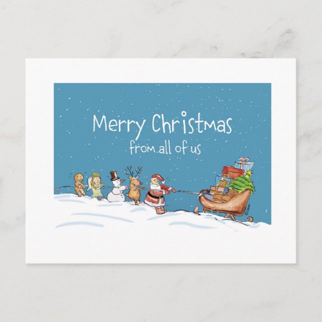 Cartes Pour Fêtes Annuelles Joyeux Noël de nous tous (Devant)