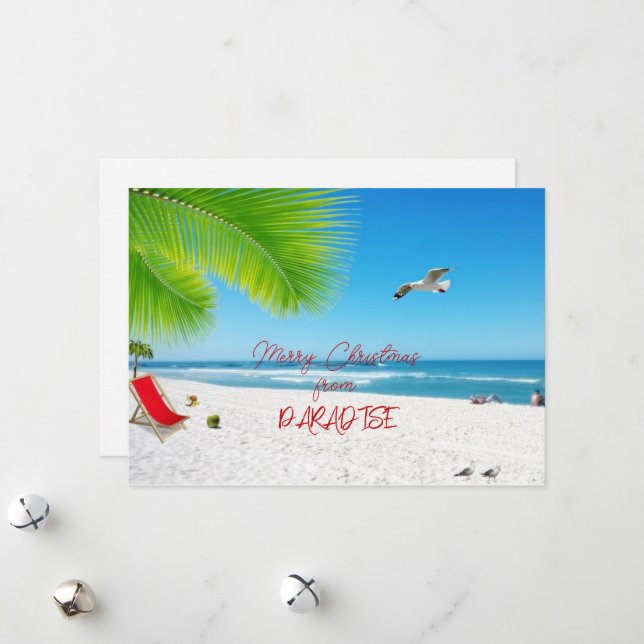 Cartes Pour Fêtes Annuelles Joyeux Noël de Paradise Holiday Card (Devant/Arrière en situation)