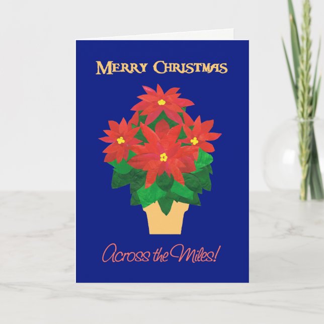 Cartes Pour Fêtes Annuelles Joyeux Noël de poinsettias rouges à travers les (Devant)