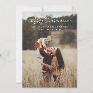 Cartes Pour Fêtes Annuelles Joyeux Noël de Quarantaine Amusant Script Photo de