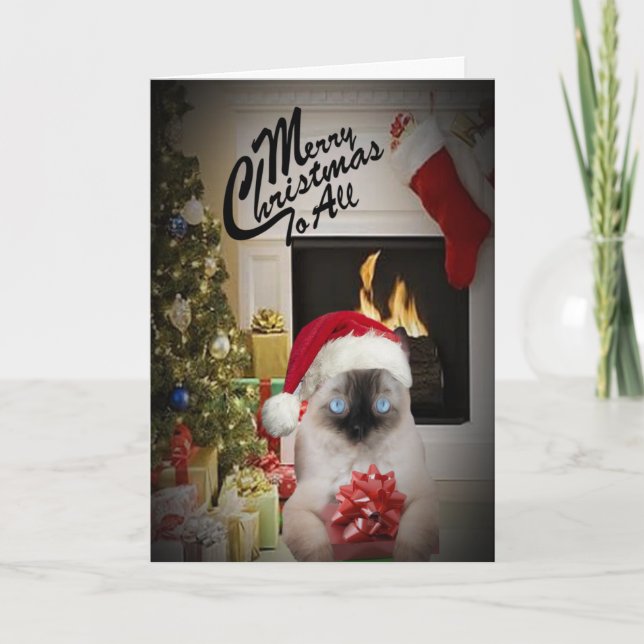 Cartes Pour Fêtes Annuelles Joyeux Noël de Ragdoll à tous (Devant)