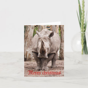 Cartes Pour Fêtes Annuelles Joyeux Noël de rhinocéros
