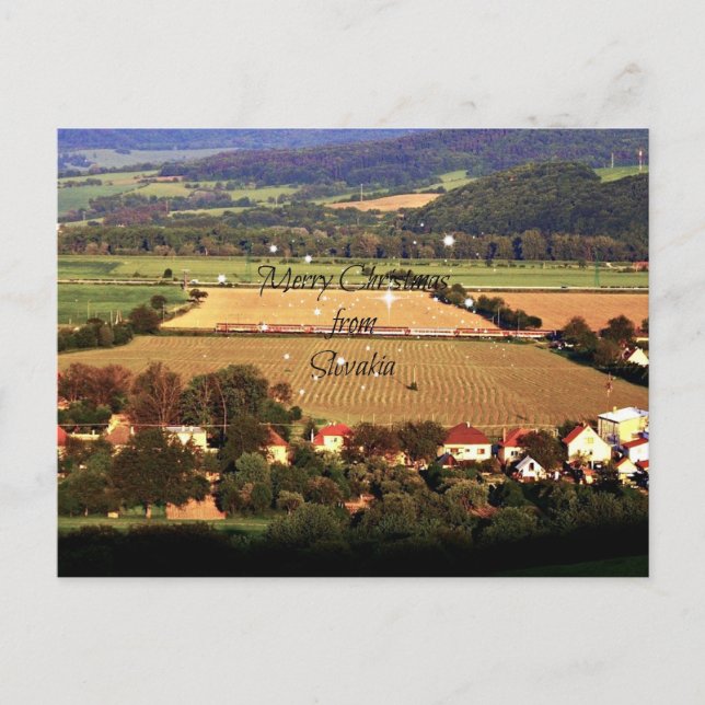 Cartes Pour Fêtes Annuelles Joyeux Noël de Slovaquie conception personnalisée (Devant)