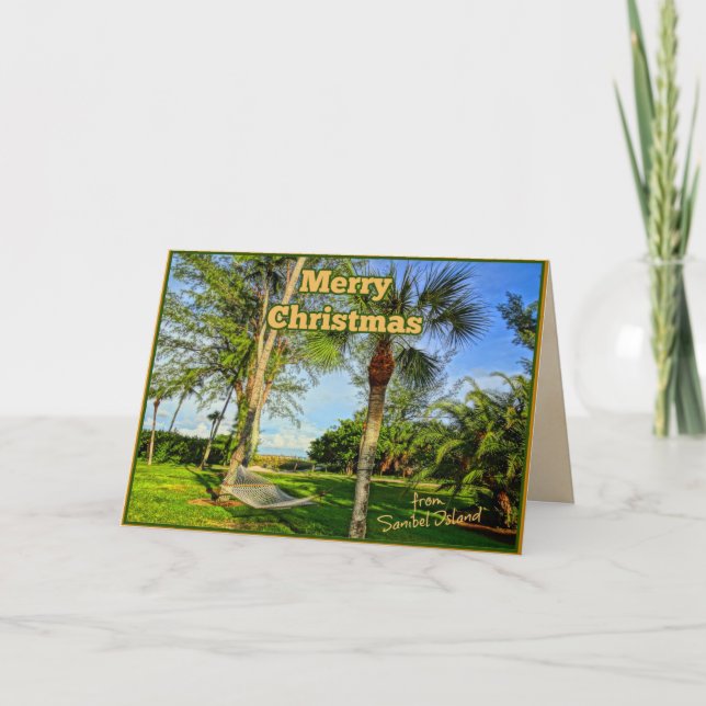 Cartes Pour Fêtes Annuelles Joyeux Noël de Sunny Sanibel Island Floride (Devant)