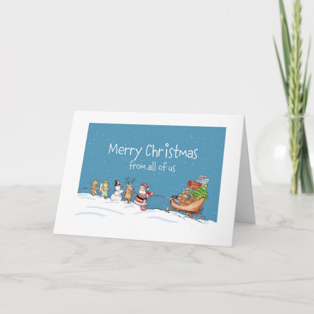 Cartes Pour Fêtes Annuelles Joyeux Noël de tous les nous (Devant)