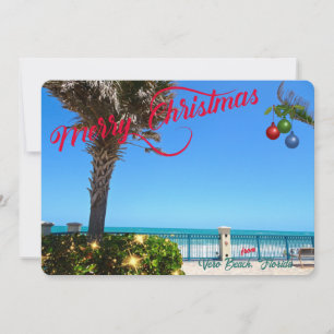 Cartes Pour Fêtes Annuelles Joyeux Noël de Vero Beach Floride Oceanfront