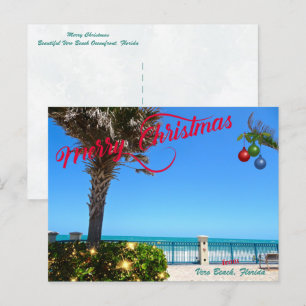 Cartes Pour Fêtes Annuelles Joyeux Noël de Vero Beach Floride Oceanfront