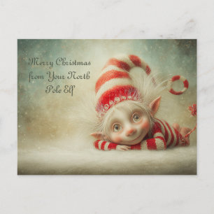 Cartes Pour Fêtes Annuelles Joyeux Noël de votre lutin du Pôle Nord Mignon