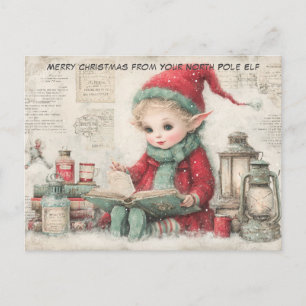 Cartes Pour Fêtes Annuelles Joyeux Noël de votre lutin du Pôle Nord Mignon
