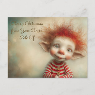 Cartes Pour Fêtes Annuelles Joyeux Noël de votre lutin du Pôle Nord Mignon