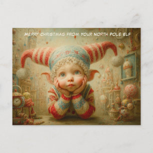 Cartes Pour Fêtes Annuelles Joyeux Noël de votre lutin du Pôle Nord Mignon