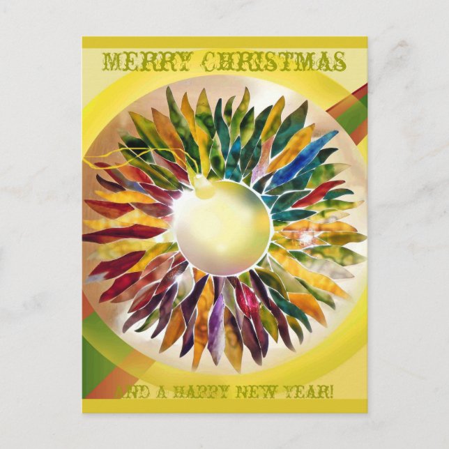 Cartes Pour Fêtes Annuelles Joyeux Noël décorant le verre (Devant)