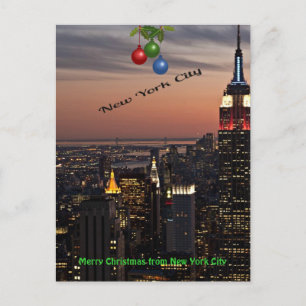 Cartes Pour Fêtes Annuelles Joyeux Noël depuis New York City