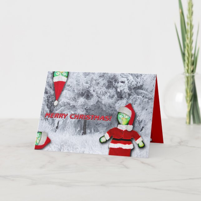 Cartes Pour Fêtes Annuelles Joyeux Noël Des aliens ! (Devant)