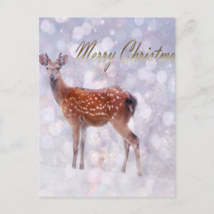 Cartes Pour Fêtes Annuelles Joyeux Noël des amis des cerfs en neige