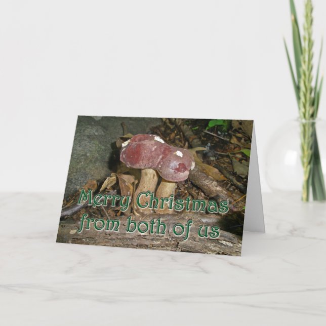 Cartes Pour Fêtes Annuelles Joyeux Noël des deux champignons de nous (Devant)