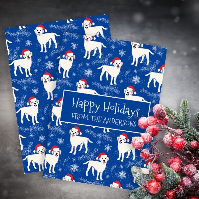 Cartes Pour Fêtes Annuelles Joyeux Noël des Labradors dans la neige (Créateur téléchargé)