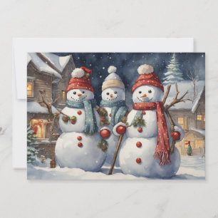 Cartes Pour Fêtes Annuelles Joyeux Noël des Snowmen
