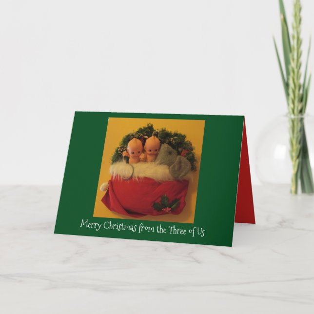 Cartes Pour Fêtes Annuelles Joyeux Noël des Trois d'entre nous (Devant)