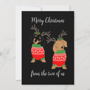 Cartes Pour Fêtes Annuelles Joyeux Noël Deux Dachshunds Jumelés