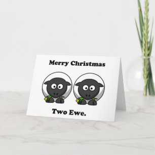 Cartes Pour Fêtes Annuelles Joyeux Noël Deux Ewe À Vous Caricature
