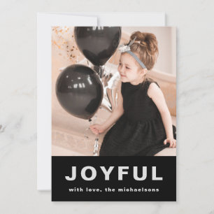 Cartes Pour Fêtes Annuelles Joyeux Noël Deux Photo Noir et Argent