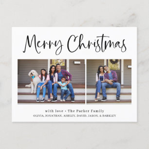 Cartes Pour Fêtes Annuelles Joyeux Noël Deux photos modernes