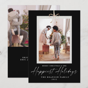 Cartes Pour Fêtes Annuelles Joyeux Noël Deux Photos Uniques