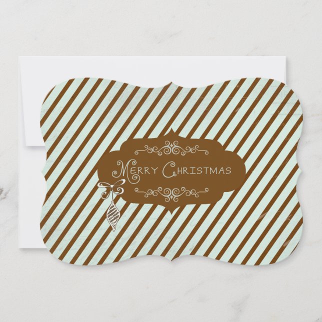 Cartes Pour Fêtes Annuelles Joyeux Noël Diagonal Fête (Devant)