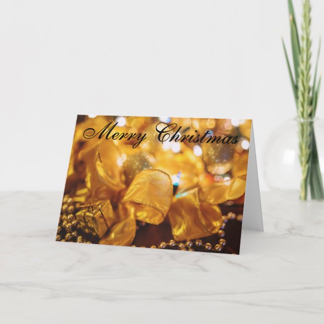 Cartes Pour Fêtes Annuelles Joyeux Noël d'or (Devant)